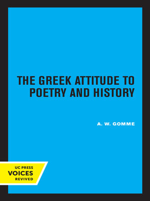 cover image of The Greek Attitude to Poetry and History